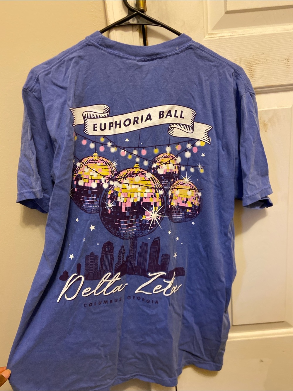 Blue Delta Zeta Sorority Comfort
Colors Pocket Tee